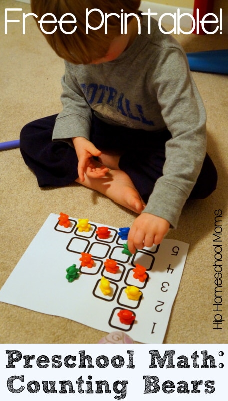 Preschool Math with Counting Bears {free printable!} from Hip Homeschool Moms