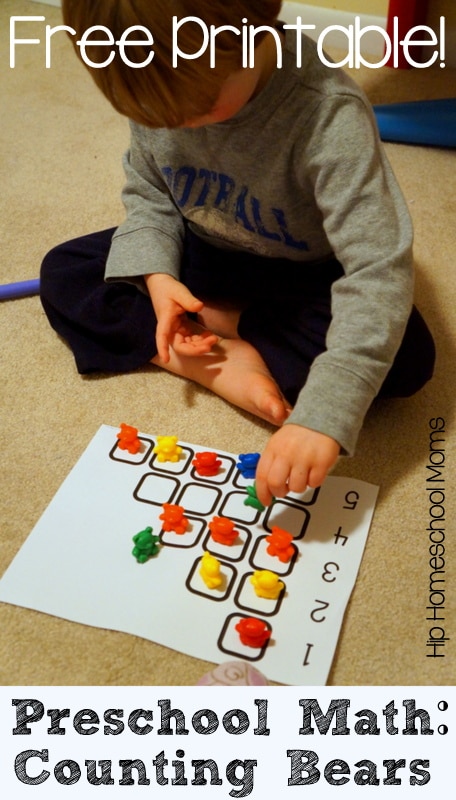 Preschool Math with Counting Bears Free Printable! | Hip Homeschool Moms