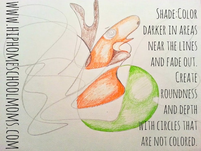 shading in scribble art creatures. | HipHomeschoolMoms.com