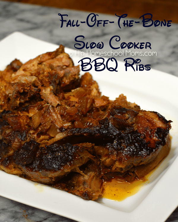 Fall-Off-The-Bone Slow Cooker BBQ Ribs from Hip Homeschool Moms