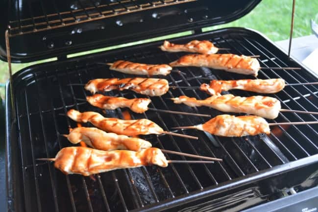 Honey BBQ Chicken Skewers with Grilled Corn from Hip Homeschool Moms