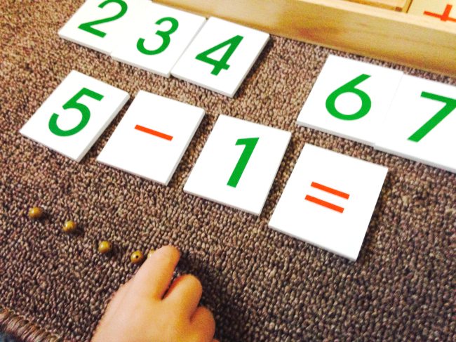 Montessori Four Operations: Subtraction {Free Printable}