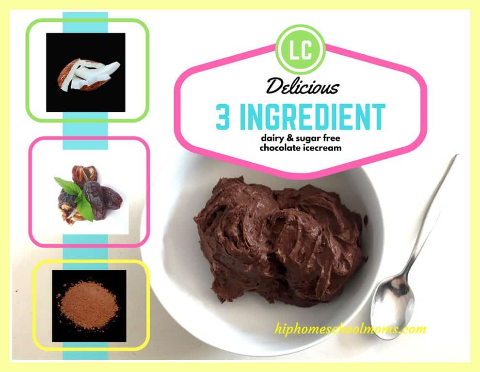 Chocolate Ice Cream – 3 Ingredient, Dairy and Sugar Free Deliciousness