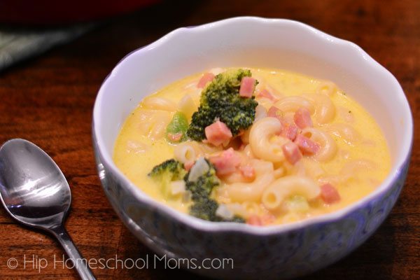 Hammy Mac & Cheese Soup from Hip Homeschool Moms
