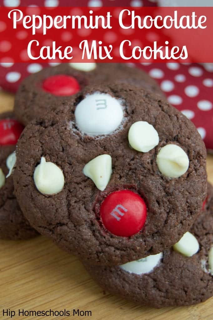 Peppermint Chocolate Cake Mix Cookies