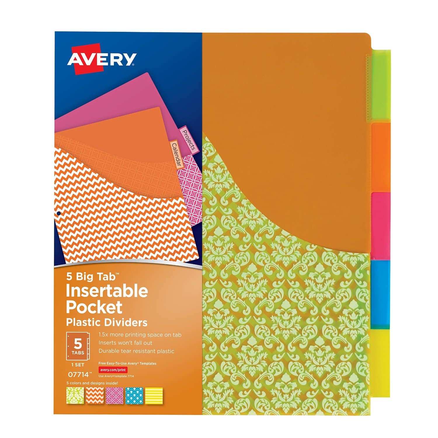 DEAL ALERT: Big Tab Insertable Plastic Dividers with Pockets, 5 Tabs