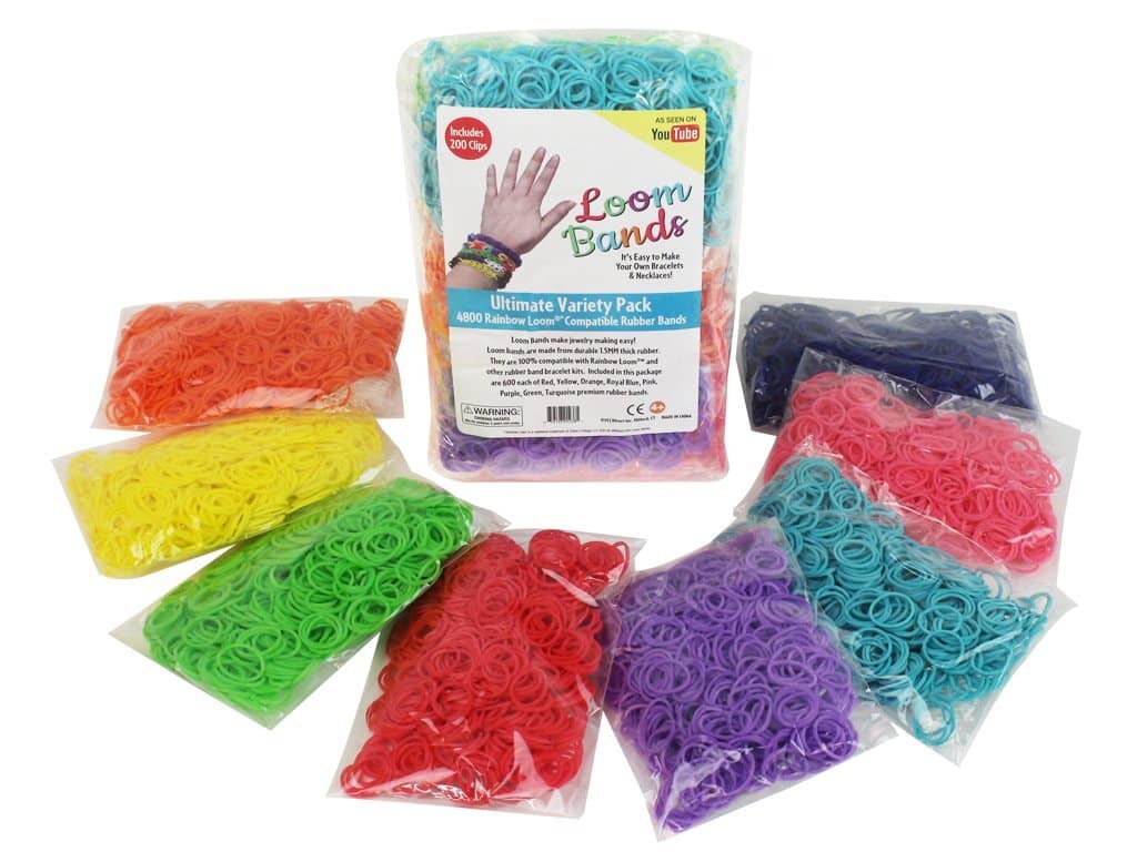 LIGHTNING DEAL ALERT! Loom Rubber Bands – 4800 pc Rubber Band Refill Mega Value Pack with Clips – 84% off