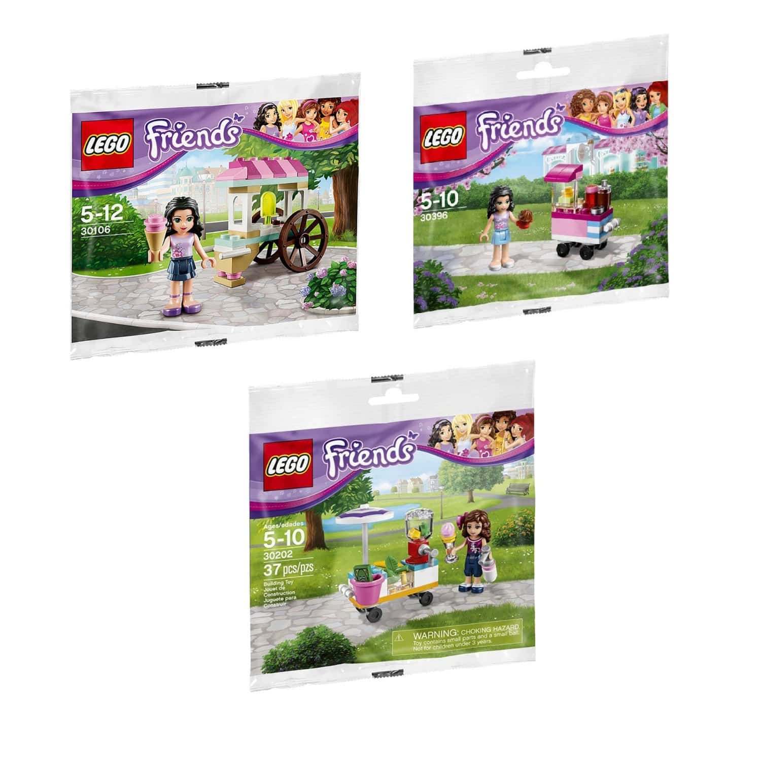 LIGHTNING DEAL ALERT! LEGO Friends Outdoor Food Market Cupcake Stall, Smoothie Stand and Ice Cream Stand 3-Set –
