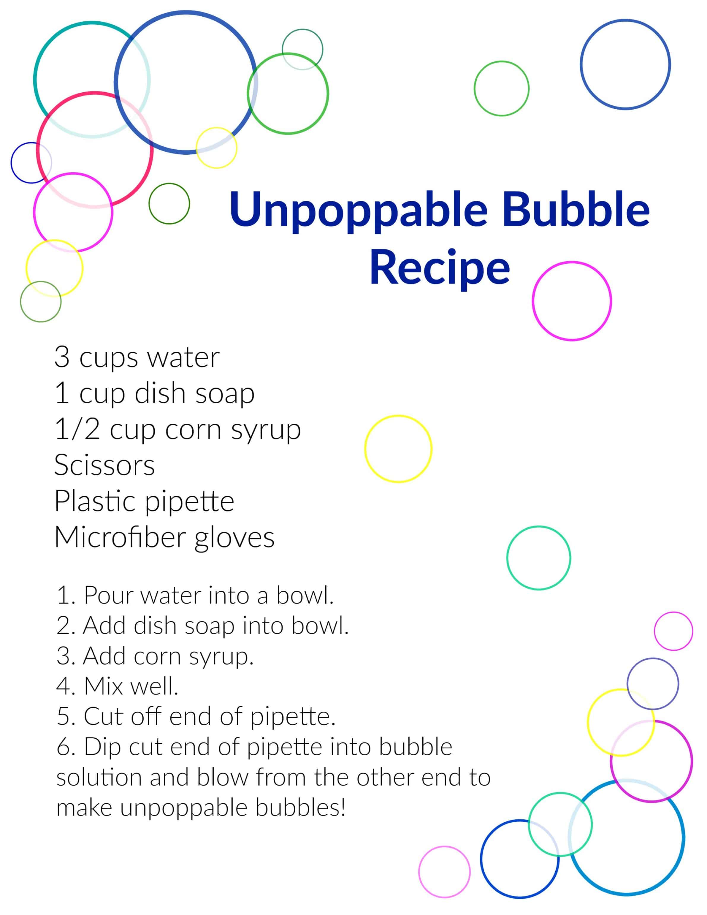 Unpoppable Bubble Recipe With Free Printable Hip Homeschool Moms