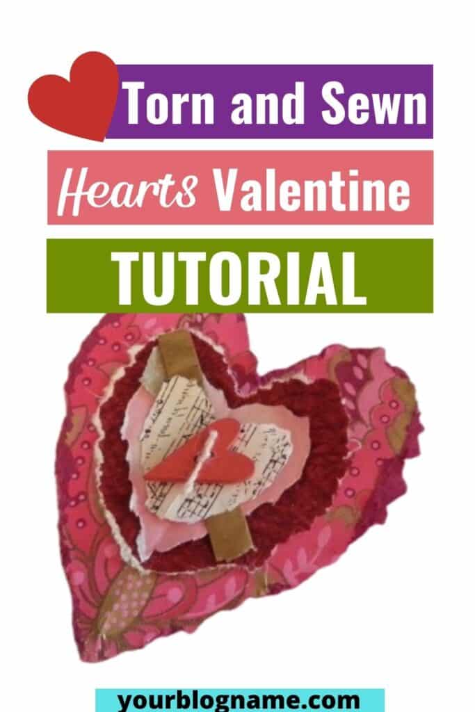 It’s very easy to make these beautiful Torn & Sewn Paper Heart Valentines. It is the perfect project to introduce sewing stitches #Valentine #PaperHeart #Craft