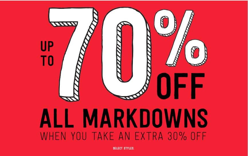 DEAL ALERT: Up to 70% off all Markdowns at Crazy 8
