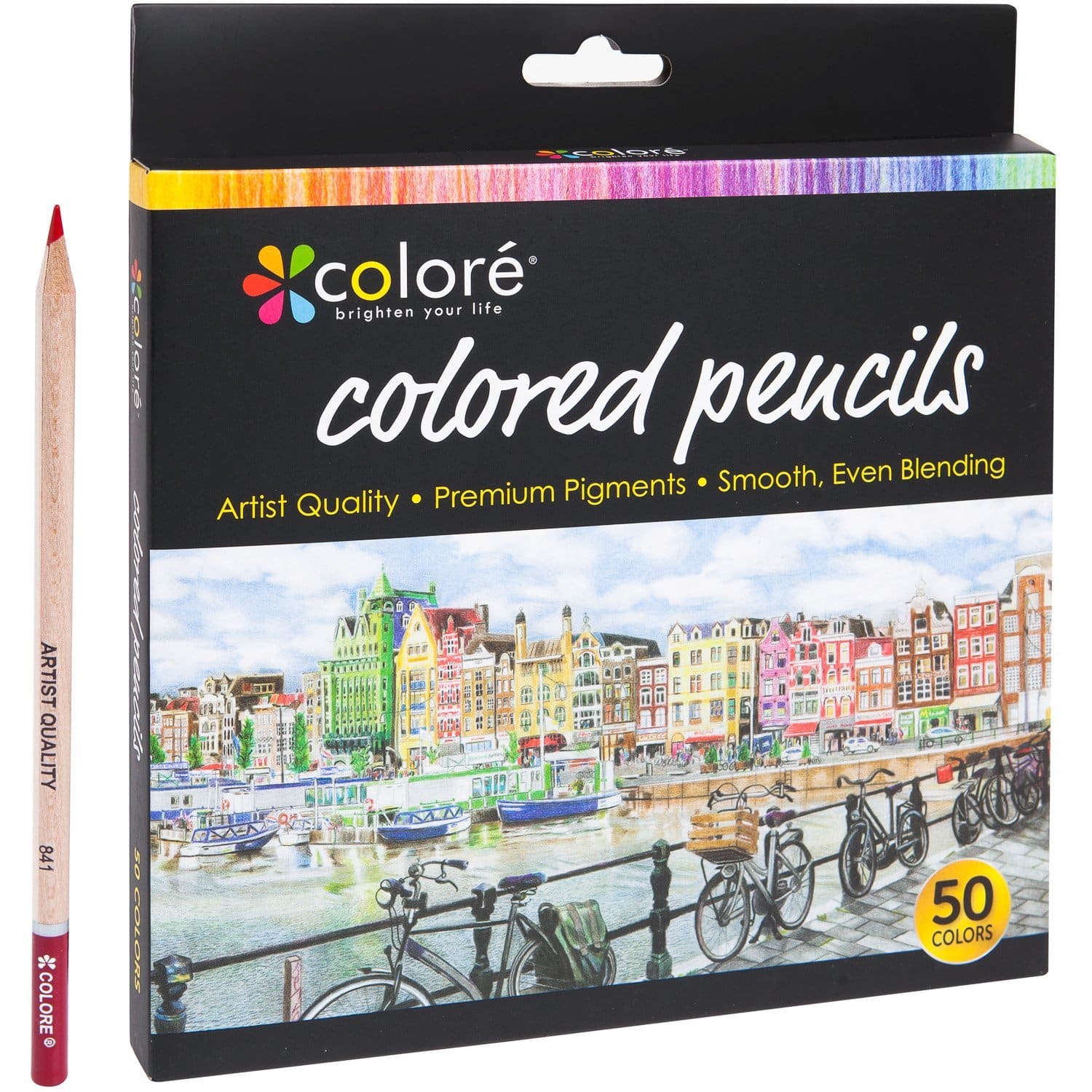 LIGHTNING DEAL ALERT! Colore Colored Pencils Set – 50 Vibrant Colors – $12.78