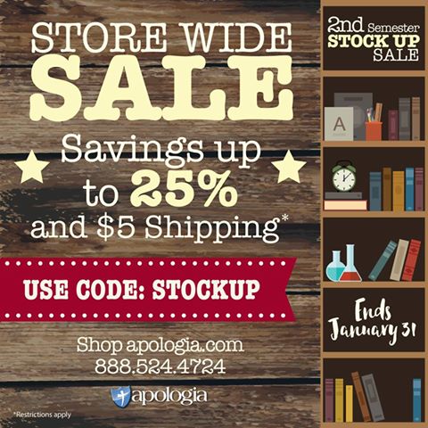 DEAL ALERT: Apologia Stock Up Sale 25% off and $5 Shipping