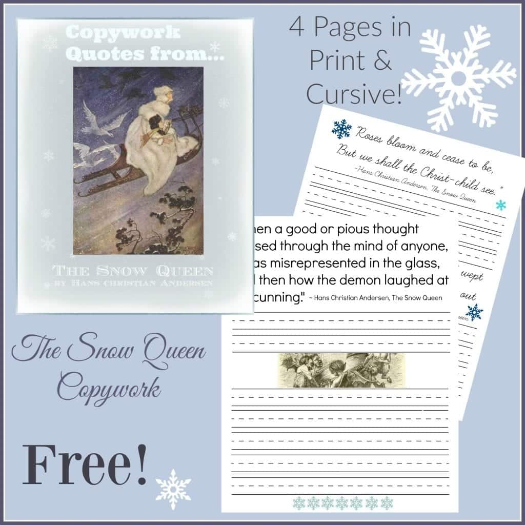 Free Snow Queen Copywork