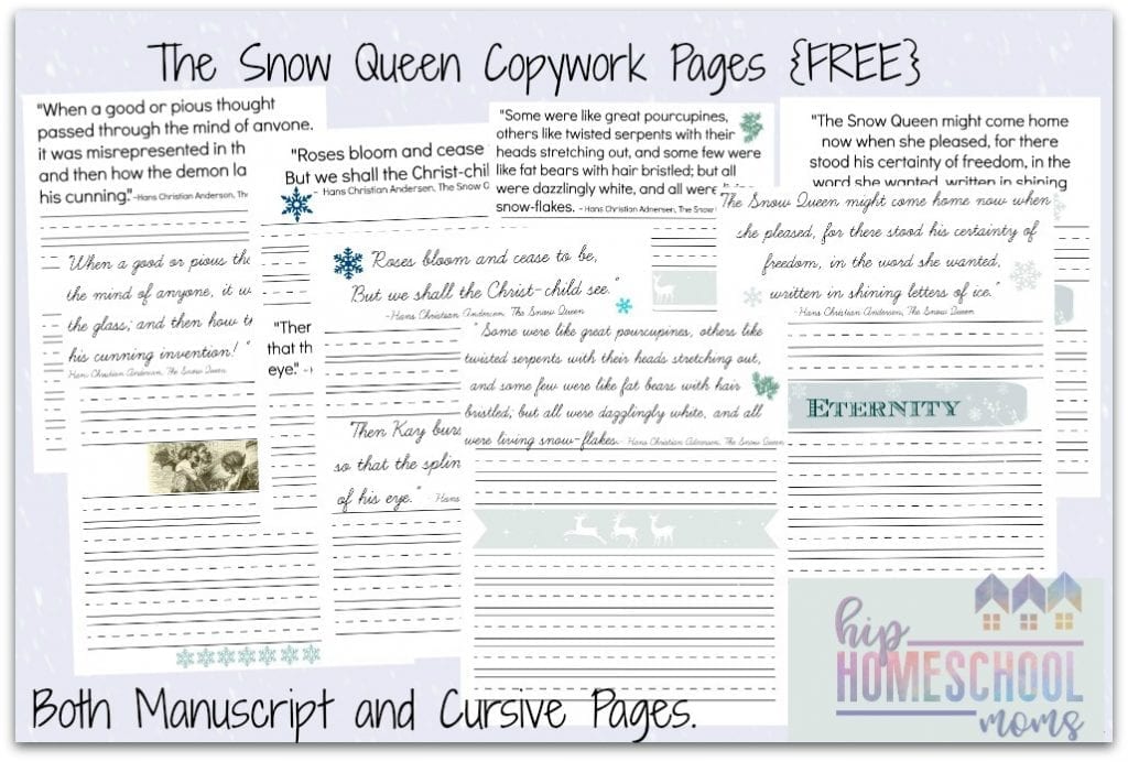 FREE SNOW QUEEN COPYWORK | Hip Homeschool Moms