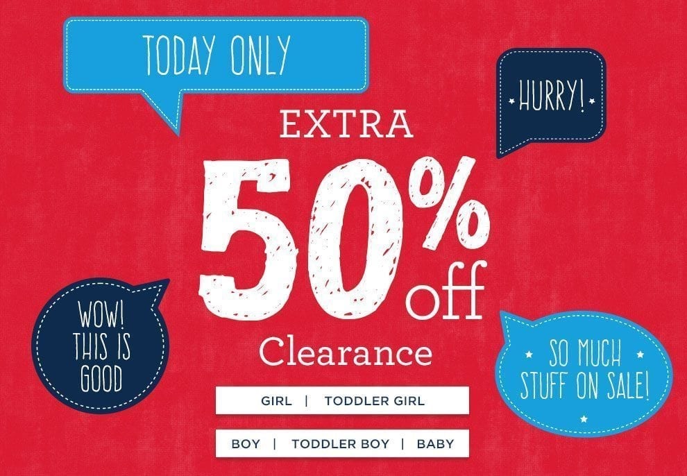 DEAL ALERT: Gymboree – Extra 50% off Clearance Items TODAY ONLY!