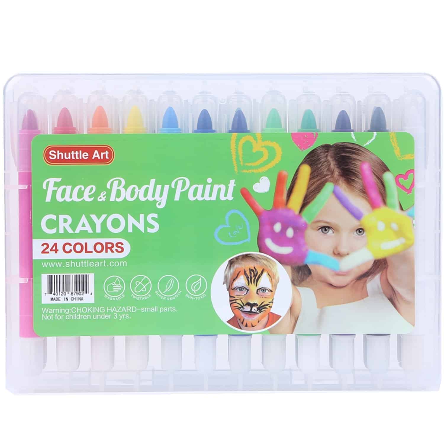 DEAL ALERT: Face and Body Paint Crayons – 24 Colors Kit for Kids – 80% off!