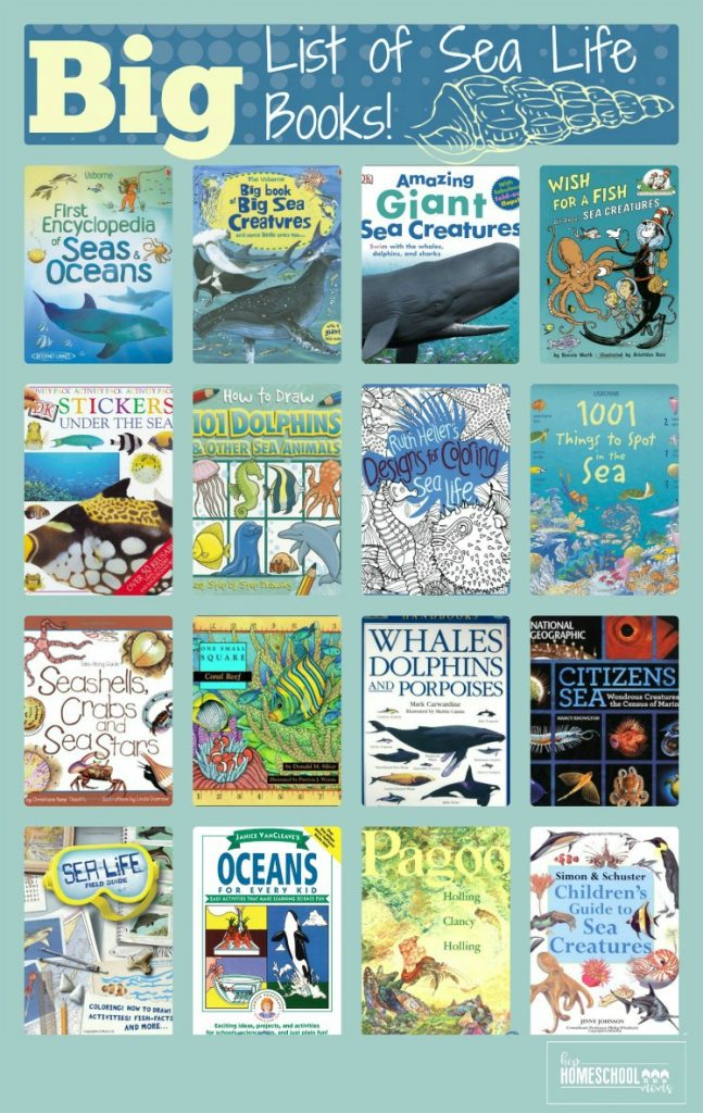 This big list of sea life books is perfect for a unit study or year-long study of sea life! |Hip Homeschool Moms