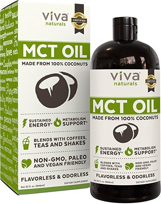 LIGHTNING DEAL ALERT! Viva Naturals Non-GMO Pure Coconut MCT Oil (32 fl oz) – Gluten Free, Vegan and Paleo Diet Approved, Naturally Extracted and Sustainably Sourced 68% off!