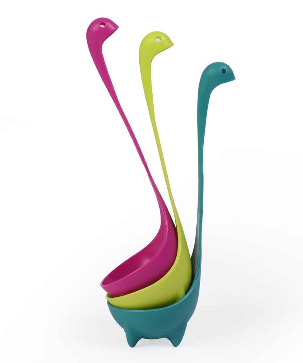 LIGHTNING DEAL ALERT! Fibevon Nessie Soup Ladles Set, 3 PCS Loch Ness Monster Spoons (Blue, Green & Purple) 67% off