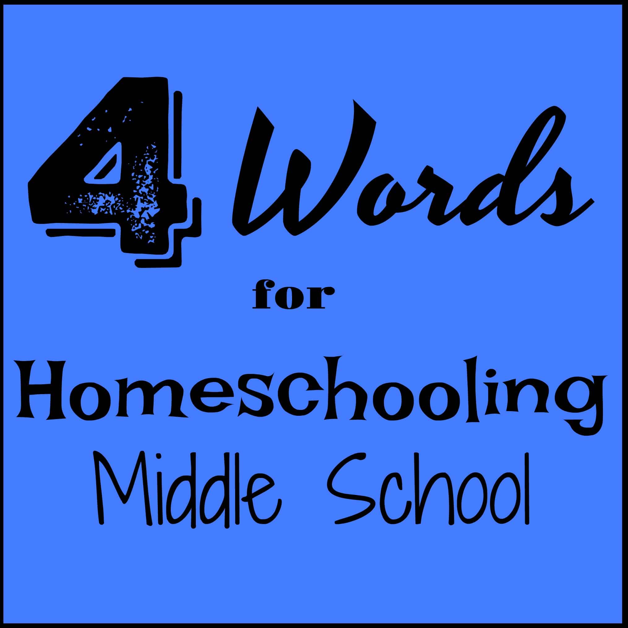 4 Words for Homeschooling Middle School