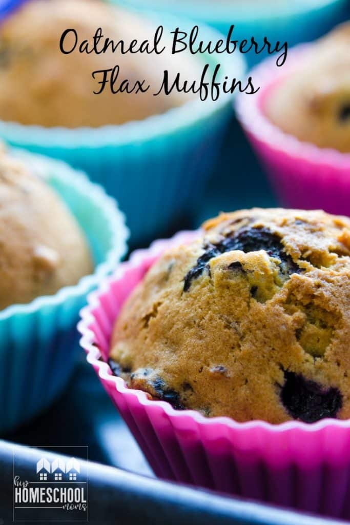 This is a delicious and easy recipe for Oatmeal Blueberry Flax Muffins!