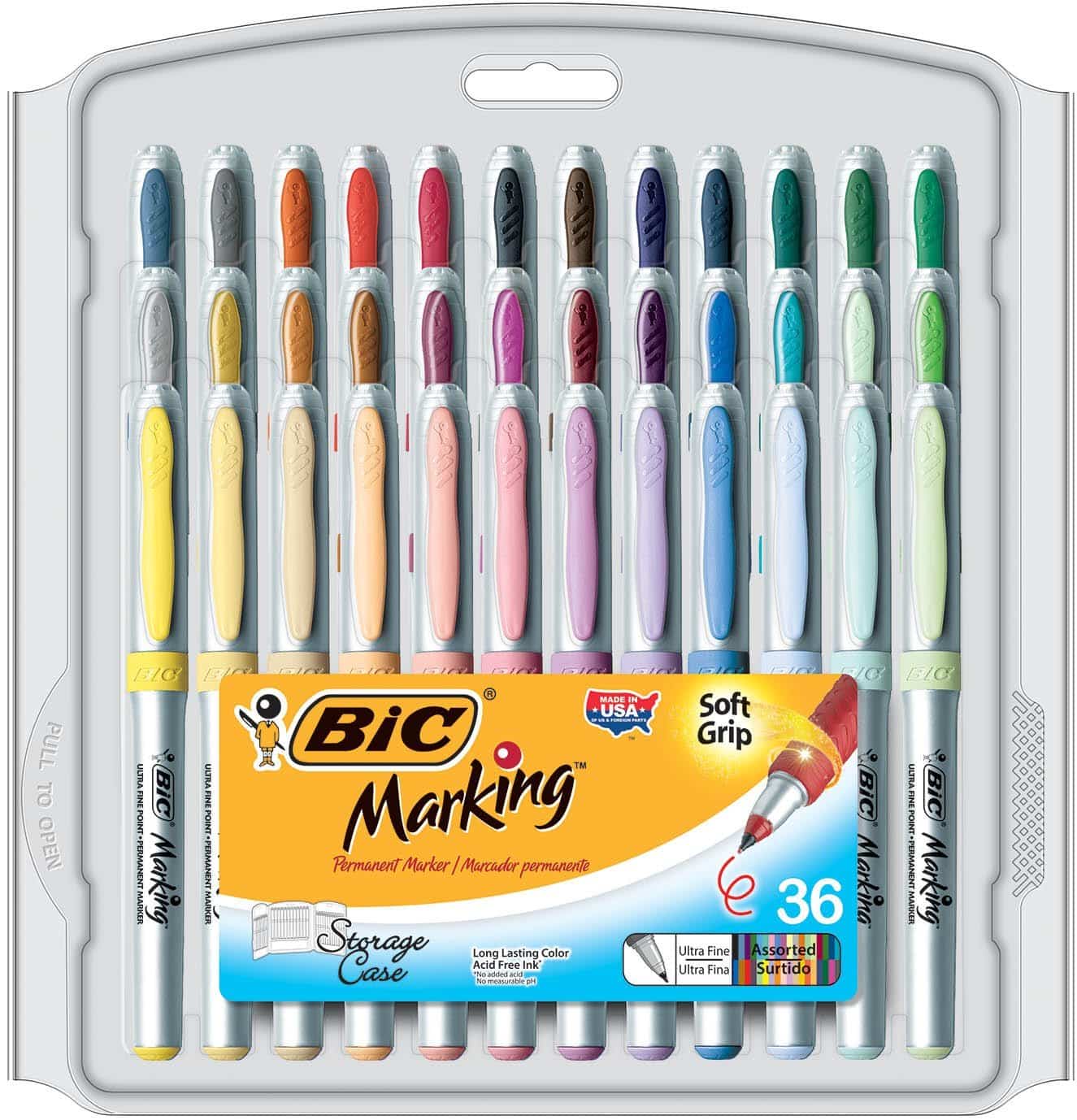 LIGHTNING DEAL ALERT! BIC Marking Permanent Marker Fashion Colors, Ultra Fine Point, Assorted Colors, 36-Count – 51% off!