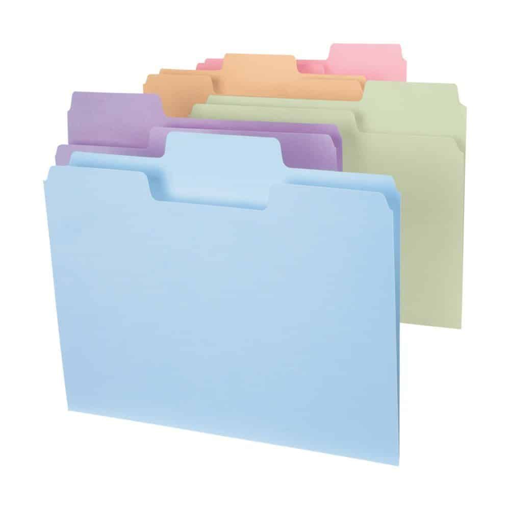 LIGHTNING DEAL ALERT! Smead SuperTab File Folder, Oversized 1/3-Cut Tab, Letter Size, Assorted Colors, 24 per Pack – 43% off!