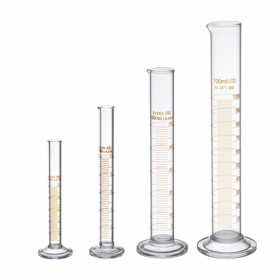 LIGHTNING DEAL ALERT! Thick Glass Graduated Measuring Cylinder Set 5ml 10ml 50ml 100ml Glass with Two Brushes  – 45% off!