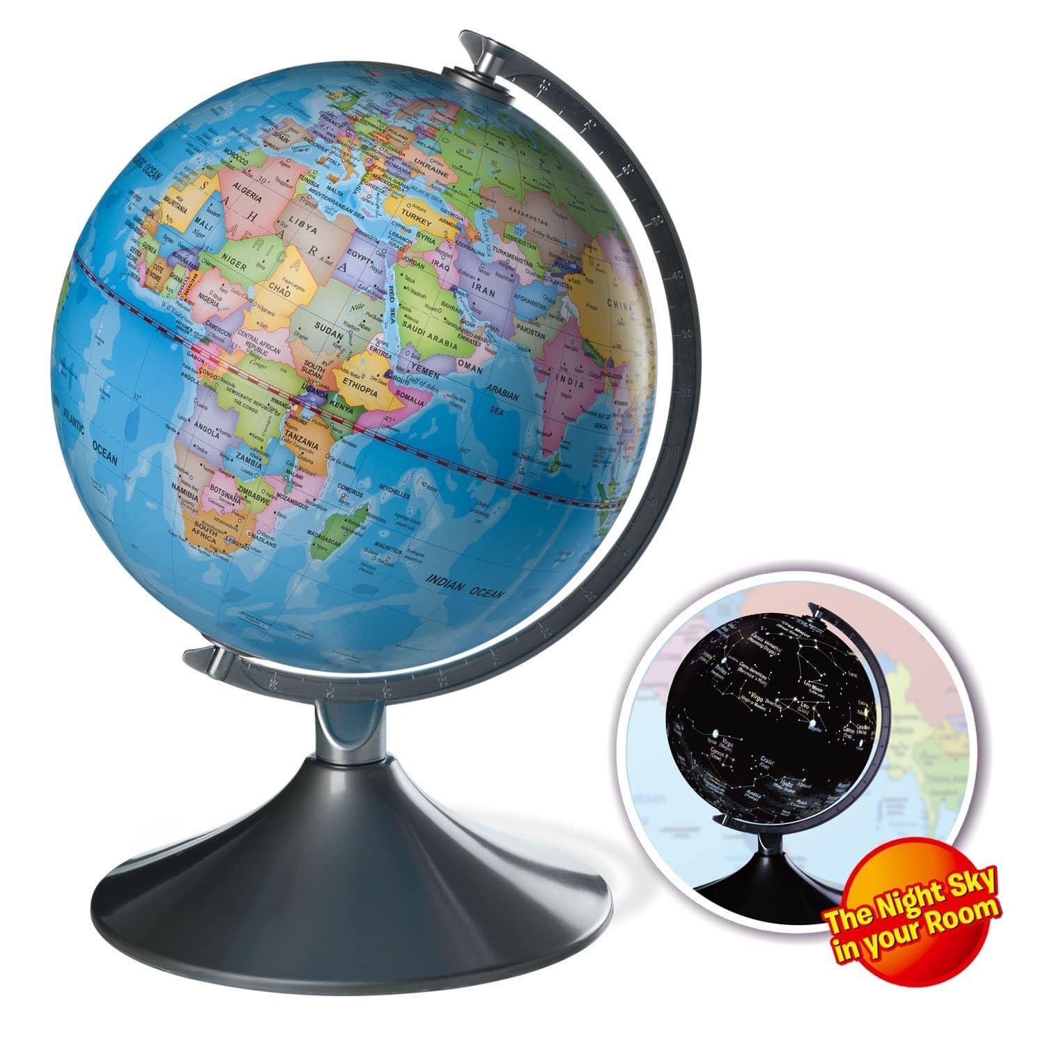 LIGHTNING DEAL ALERT! Interactive Globe for Kids, 2 in 1, Day View World Globe and Night View Illuminated Constellation Map – 33% off!