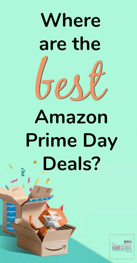 Cat in a box with confetti flying and the caption where are the best amazon prime day deals