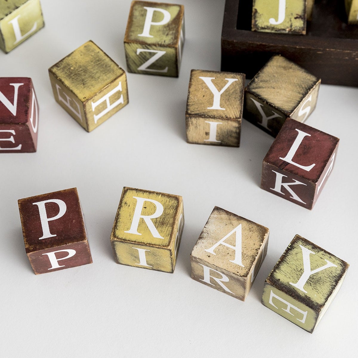 DEAL ALERT: Give Thanks with Joy – Rustic Multi-Colored Wooden Block Set