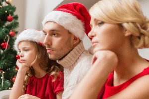 unhappy family at Christmas