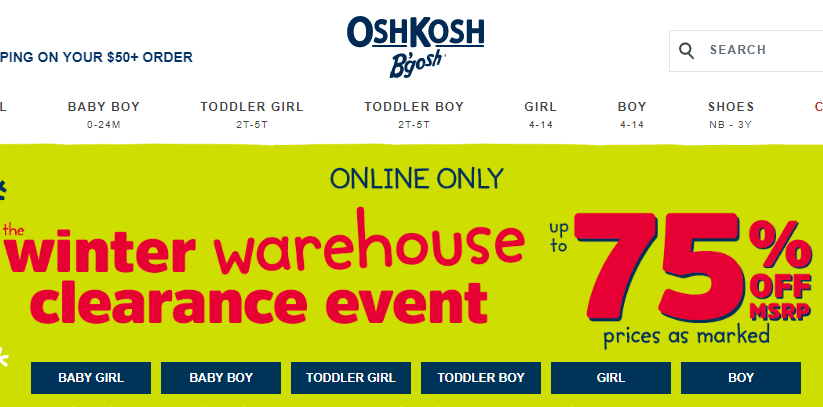 DEAL ALERT: OshKosh B’Gosh Online Clearance Event – 75%