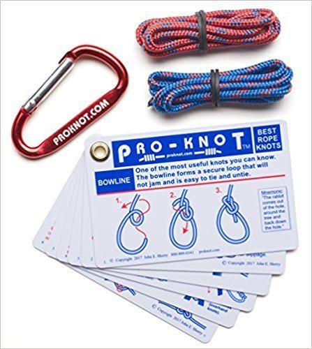 DEAL ALERT: Knot Tying Kit | Pro-Knot Best Rope Knot Cards, two practice cords and a carabiner