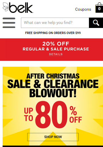 DEAL ALERT: Belk’s After Christmas Clearance Blowout – 80%