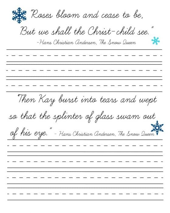 Snow Queen Cursive Page 2