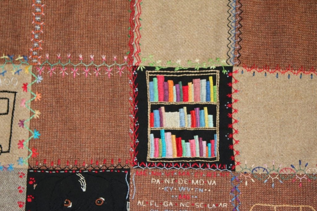 books quilt square
