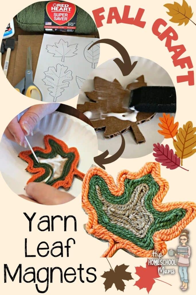 Fall Craft - Yarn Leaf Magnets