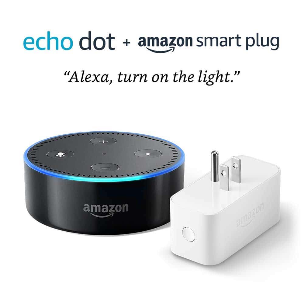 DEAL ALERT: Echo Dot  – Black with Amazon Smart Plug 62% off!