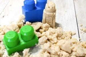 moon sand with lego toys