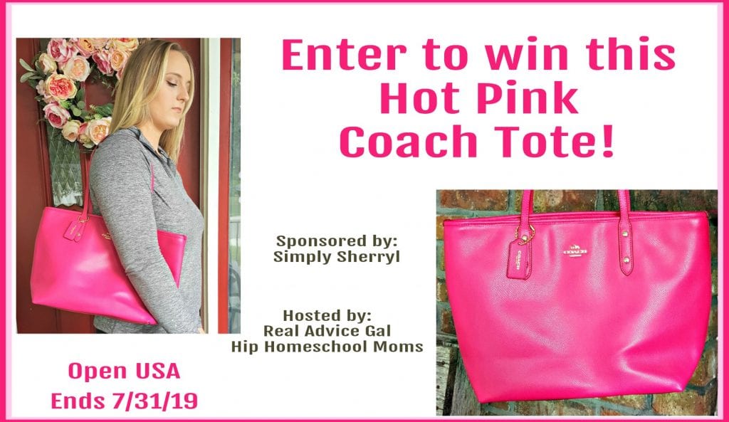 Enter to win this hot pink Coach Tote