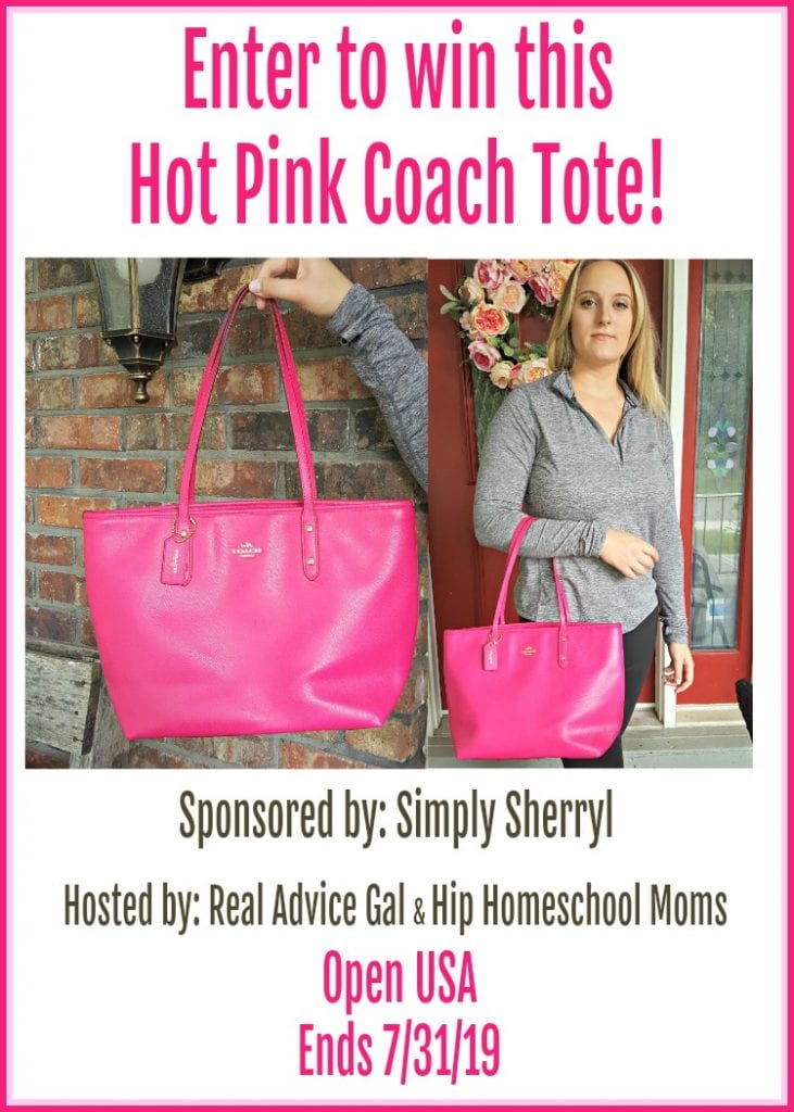 Giveaway for a hot pink coach tote