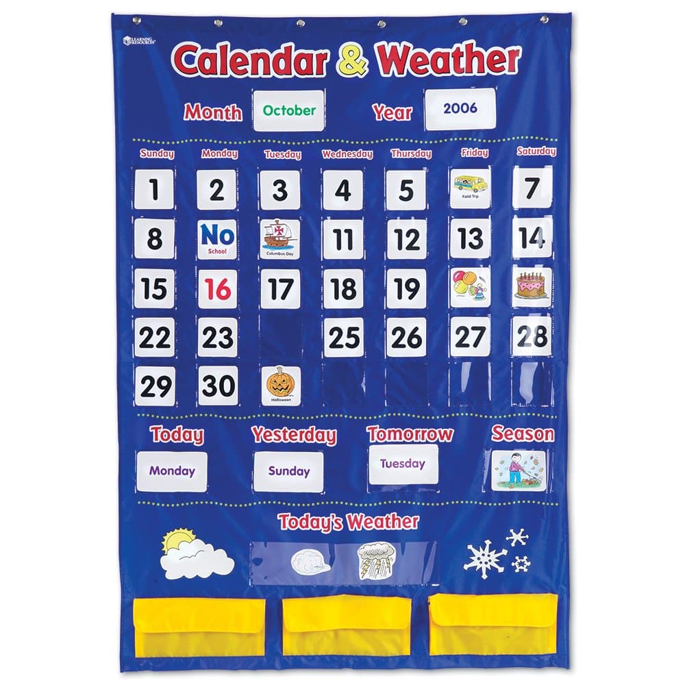 LIGHTNING DEAL ALERT! Learning Resources Calendar and Weather Pocket Chart 45% off