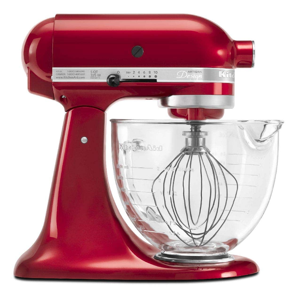 LIGHTNING DEAL ALERT! KitchenAid  5-Qt. with Glass Bowl – Candy Apple Red 48% off