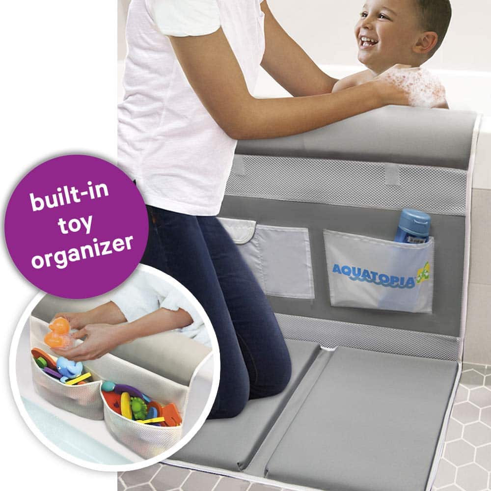 LIGHTNING DEAL ALERT! Bath-Time Mat, Toy Organizer and Mom Products Holder – 43% off.