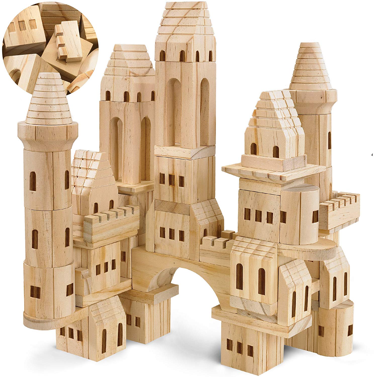 DEAL ALERT: FAO Schwarz {75Piece Set} Wooden Castle Building Blocks Set 51% off!