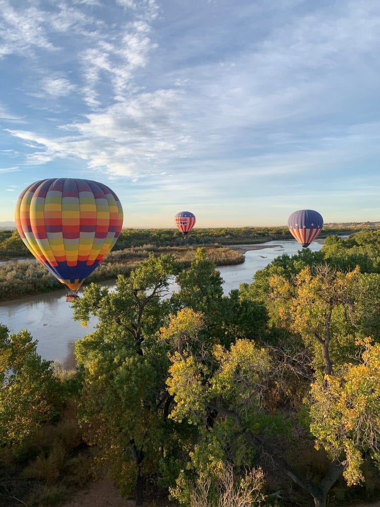 hot air balloon ride over the Rio Grande