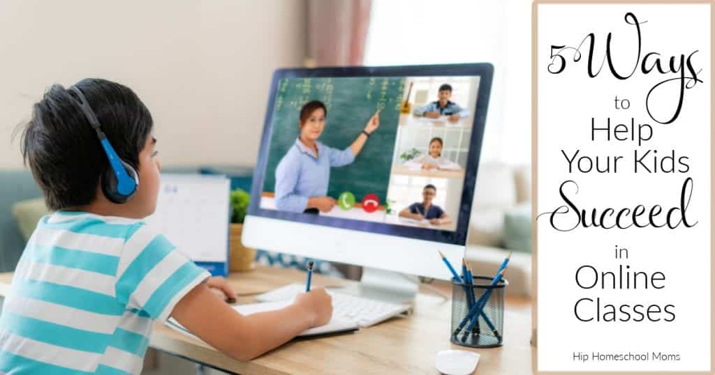 boy taking online class