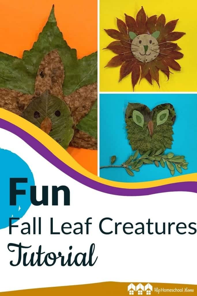 This fun fall leaf creatures tutorial is great way for kids of all ages to to activate their imaginations! It's easy to make with supplies you probably already have in your house (or in your yard!).
